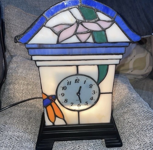 Tiffany style dragonfly clock - tiffany,