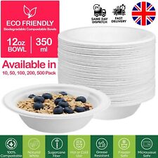 12oz Eco-Friendly Disposable Bagasse Paper Bowls Compostable Biodegradable 350ml