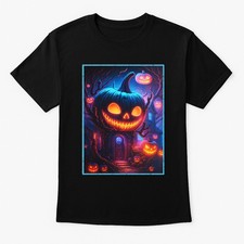 Haunted House Pumpkin T-Shirt Halloween Jack O’Lantern Horror Unisex Adults/Kids