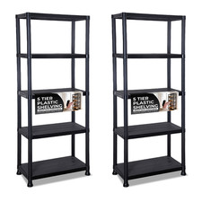 NEW! 2x 5 Tier Black Plastic