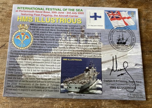 Hms illustrious cover signed - hms,