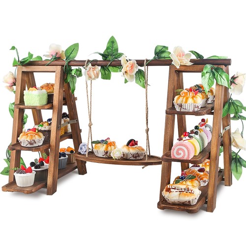 Wisreach wooden tier cupcake - wooden,