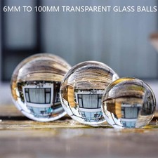 Transparent Glass Balls Crafts Marbles Sphere Clear Marble Beads 6mm to 100mm