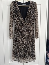 Michaela Louisa Leopard Ruched Stretch Dress Size UK 16 Hardly Worn