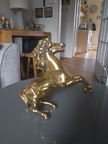 Vintage brass horse rearing - vintage,
