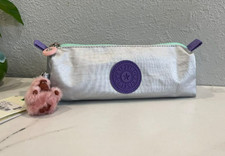 Kipling Freedom Pen Case Pencil Case Silver Metalic Multicoloured Back to School