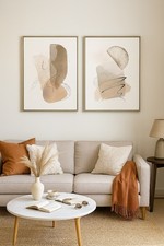 John Lewis 'Abstracts' Framed Canvas Prints 64 x 54cm Set of 2 - White/Multi A