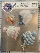Peter Pan Baby Quick Wool Crochet Pattern Helmet Hats Birth - 12 Months Original
