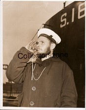 1972 Royal Navy Submariner HMS Oracle Blowing Bosuns Whistle Photo 9 x 7 Inch