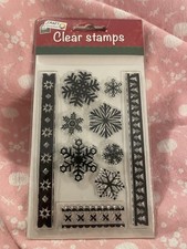 Inkadinkado Snowflakes  Clear Stamps 10Christmas Card Making Craft Sensation New