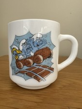 Vintage Arcopal Smurfs Mug