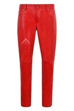 Ladies Leather Pant Red Jeans Casual Style Pant Real Lambskin Trousers 4532