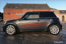Mini Cooper S side Stripes Vinyl Graphics Decals tribal / racing R52/53/55 R56 
