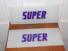 Vintage Pair of NOS “Super” Gas Station Pump Glass Signs