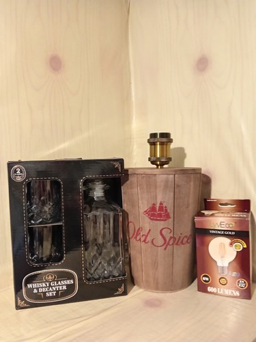 Large old spice barrel lamp - large,