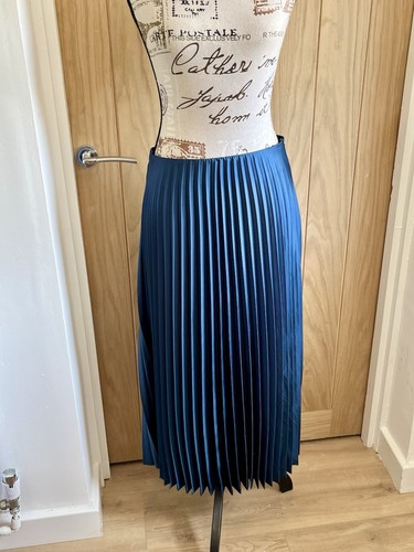 Zara pleated midi dark blue - zara,