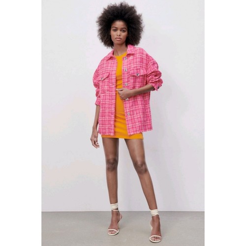Zara woven tweed plaid frayed - woven,