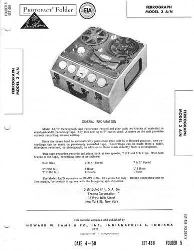 Ferrograph model n reel - model,