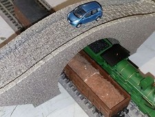TT GAUGE STONE BRIDGE  HUMP STYLE  DOUBLE TRACK OVERPASS LASER CUT ENGRAVED 