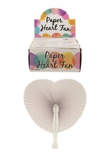 288 White Paper Heart Fans