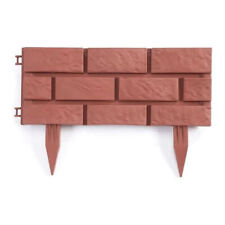 Garden Border Fence Lawn Edging Flower Bed- Brown Plastic Brick Effect - Damaged
