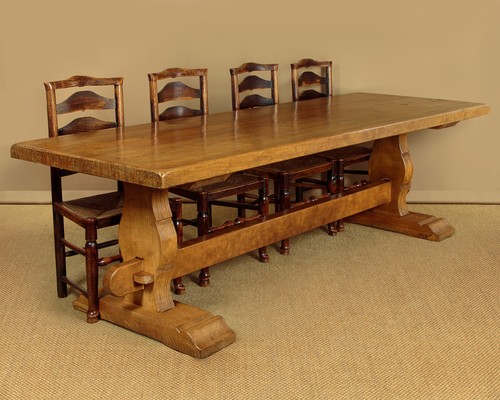 Large oak refectory dining - refectory,