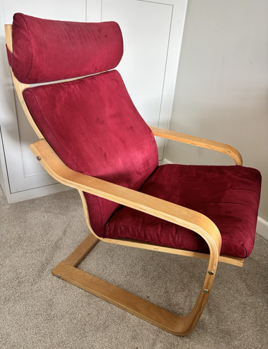 Ikea poang red - faux, suede