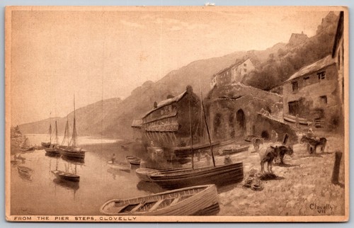 Postcard clovelly devon - postcard,