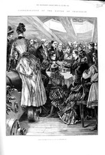 Old Antique Print 1886 Battle Trafalgar War Ship H.M.S Victory Portsmouth 19th