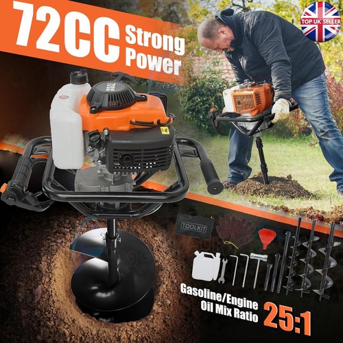 72cc petrol post hole borer - hole,