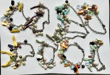 Job Lot Of 9 Mixed Costume Jewellery Charm Bracelets mother of pearl glass new