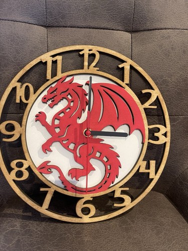 Welsh dragon wall clock - dragon,