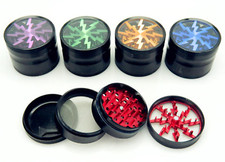 LARGE Lightning Shark Grinder 50mm 4 Part Magnetic Metal Diamond Teeth Grinder