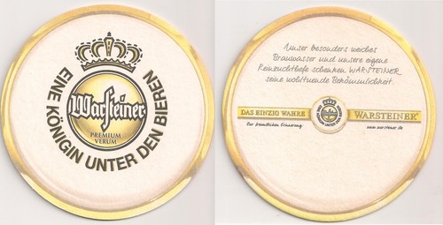 Warsteiner beer mat