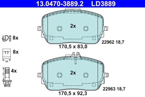 Disc brake pad - disc, ate