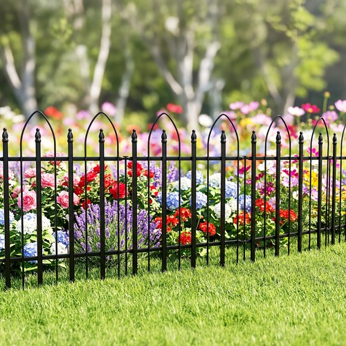 Metal garden fence - garden,