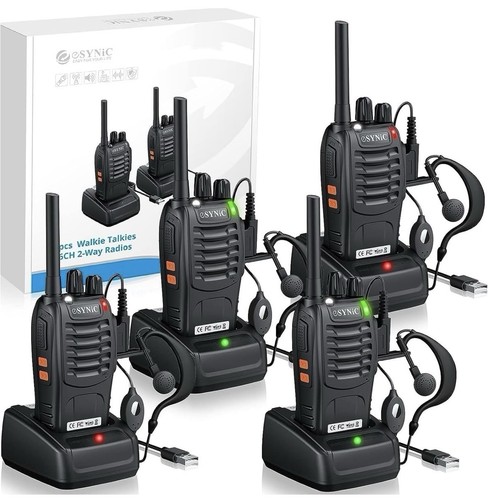 Esynic 4pk rechargeable - 4pk, walkie