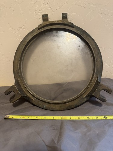 Antique brass ship porthole - brass,