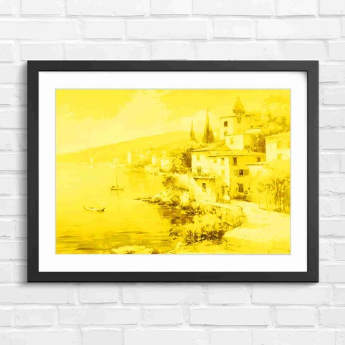 Seaside village with boats - seaside, and
