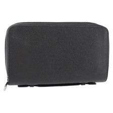 LOUIS VUITTON Taiga Zippy XL Long Wallet Black M44275 LV Auth 153416