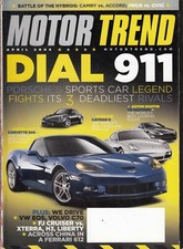 Motor Trend April 2006 – Corvette Z06 / Porsche Cayman / Astin Martin V8 Vantage
