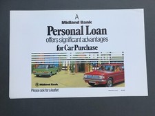 1980 Midland Bank  Car Personal Loan  Advertising Poster / Bank Memorabilia