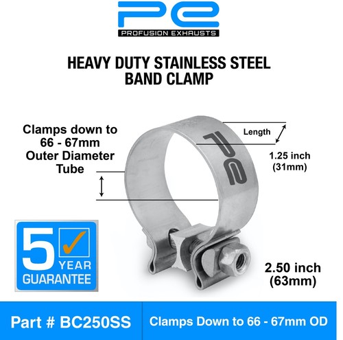 Exhaust band clamp - clamp, 2.5"