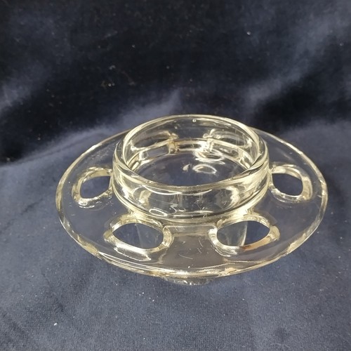 Clear glass flower frog vgc - clear,