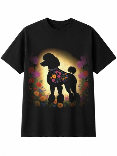 Poodle with flowers dog - flowers,