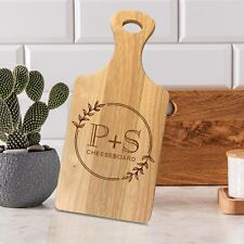 Personalised Wooden Paddle Chopping Board Couples Initials Kitchen Serving Board