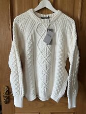 Christian Dior Men’s White Cable Knit Wool Sweater Jumper Sweatshirt Medium