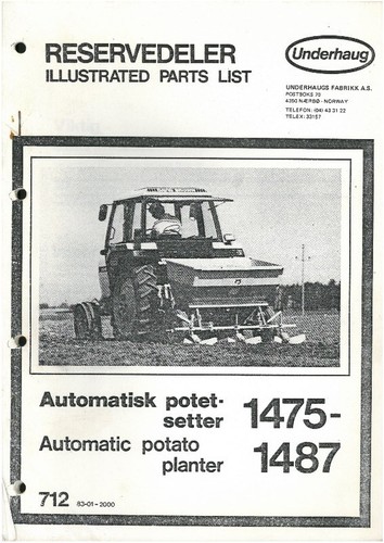 Underhaug potato planter 1475 - underhaug,