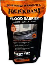 Quick Dam QD65-1 Water-Activated Flood Barrier-5 Feet-1/Pack, Black, 5'