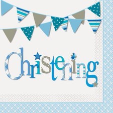 Christening Napkins Blue